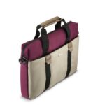 2" - Poliestere riciclato - Tasca frontale - Interno imbottito - 42x5x32cm - Colore beige e bordeaux