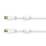 Cavo coassiale per antenna maschio/femmina Hama Essential - Lunghezza 5 m - Terminali placcati in oro - Tripla schermatura - Schermatura 100 dB - Impedenza 75 Ohm - Colore bianco - immagine 2
