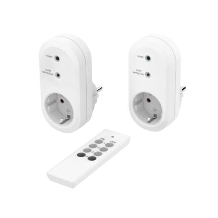 Hama Confezione da 2 prese wireless - Potenza massima 3500 W - IP20 - Interruttore di accensione - Colore bianco