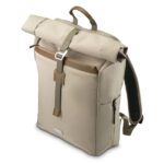 Hama Silvan Zaino per laptop fino a 16,2" - Capacità espandibile da 15 a 22 l - Poliestere riciclato - Interno imbottito - Tasca frontale - 32 x 46 x 14 cm - Colore beige - immagine 4