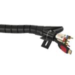 Hama Organizzatore cavi a spirale 20 mm - Flessibile - Lunghezza 2,5 m - Adattatore per installazione - Colore nero - immagine 4