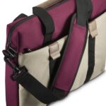 Hama Silvan Custodia per laptop fino a 14,1" - Poliestere riciclato - Tasca frontale - Interno imbottito - 39x5x31cm - Colore beige e bordeaux - immagine 4