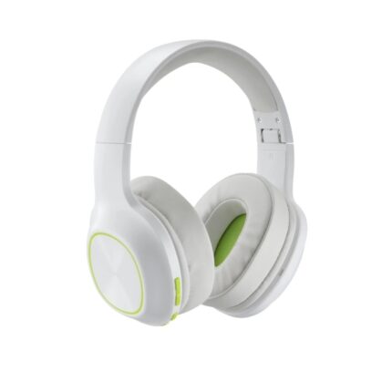Hama Spirit Calypso II Cuffie con microfono omnidirezionale - Bluetooth - Archetto regolabile - Portata 10 m - Pieghevoli - Assistente vocale - Ricarica tramite USB-C - Colore bianco e verde