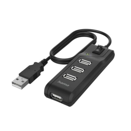Hama Essential Hub USB 2.0 - Cavo USB-A integrato da 1
