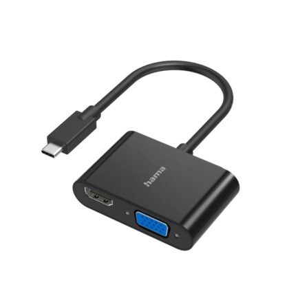 Hama Essential Adattatore video 2 in 1 - Ingresso USB-C maschio - Uscita VGA e HDMI femmina - Colore nero