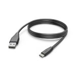 Cavo USB Hama - Lunghezza 3 m - USB-A maschio - USB-C maschio - Velocità fino a 480 Mbps - Nichelato - Colore nero