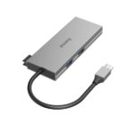 Hama Essential Hub USB 3.2 - Potenza massima 100 W - Cavo USB-C integrato da 15 cm - Power Delivery - Scheda SD - Scheda Micro-SD - HDMI 4K - USB-C - 4x USB-A - Colore grigio - immagine 2
