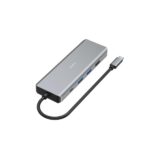 Hama Essential Hub USB 3.2 - Potenza massima 100 W - Cavo USB-C integrato da 15 cm - LAN Ethernet 1 Gbps - 2x HDMI 4K - 2x USB-C - 2x USB-A - Power Delivery - Colore grigio - immagine 2