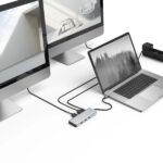 Hama Essential Hub USB 3.2 - Potenza massima 100 W - Cavo USB-C integrato da 15 cm - LAN Ethernet 1 Gbps - 2x HDMI 4K - 2x USB-C - 2x USB-A - Power Delivery - Colore grigio - immagine 5