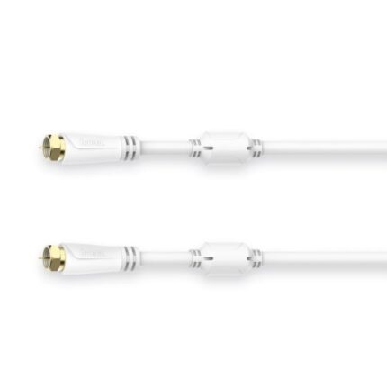 5 m - Terminali placcati in oro - Connettore F maschio - Tripla schermatura - Schermatura 100 dB - Impedenza 75 Ohm - Colore bianco