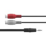 Cavo audio Hama Essential - 2x RCA femmina - Jack 3,5 mm maschio - Lunghezza 10 cm - Stereo - Colore nero - immagine 3