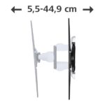 Hama Supporto a parete per TV fino a 90" - Peso max 75 kg - Inclinabile - Girevole - VESA 800x600 mm - Gestione cavi - Livella a bolla integrata - Dima di foratura - Colore bianco e nero - immagine 4