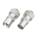 Hama Essential Set di connettori coassiali - Maschio e femmina - Adatto per cavi da 5 a 7 mm - Fissaggio con vite - Colore argento - immagine 3