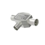 Hama Essential Splitter per antenne - Coassiale femmina x2 - Coassiale maschio - Metallico - Colore argento