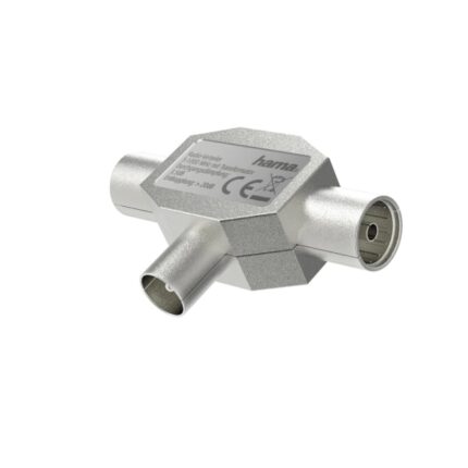 Hama Essential Splitter per antenne - Coassiale femmina x2 - Coassiale maschio - Metallico - Colore argento