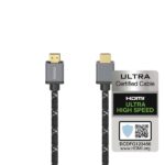 Cavo HDMI 8K maschio Hama Prime - Lunghezza 1 m - Certificato - Supporta eARC - Terminali placcati in oro - Ethernet - Velocità fino a 48 Gbps - Schermatura completa - Colore nero e grigio