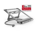 Hama Essential Hub USB 3.2 con funzione di supporto - Potenza massima 100 W - Cavo USB-C da 40 cm - LAN Ethernet 1 Gbps - Jack 3