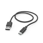 Cavo USB Hama - Lunghezza 1 m - USB-A maschio - USB-C maschio - Velocità fino a 480 Mbps - Nichelato - Colore nero