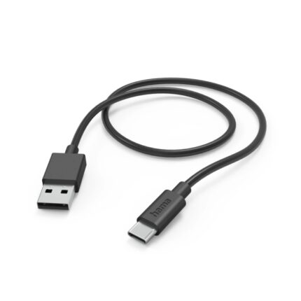 Cavo USB Hama - Lunghezza 1 m - USB-A maschio - USB-C maschio - Velocità fino a 480 Mbps - Nichelato - Colore nero