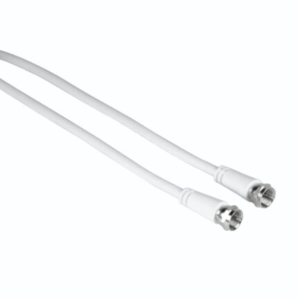 Cavo coassiale per antenna Hama Entry - Lunghezza 3 m - Connettore F maschio - Doppia schermatura - Schermatura 75 dB - Impedenza 75 Ohm - Colore bianco