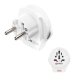 Adattatore da viaggio Hama Presa tipo E e Schuko - Potenza fino a 2500 W - Femmina universale - Tensione 100-250 V - Colore bianco