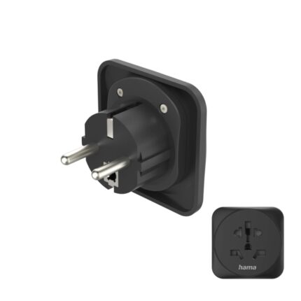 Adattatore da viaggio Hama Presa tipo E e Schuko - Potenza fino a 3750 W - Femmina multipla - Tensione 250 V - Colore nero