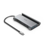 Hama Essential Hub USB 3.2 - Potenza massima 100 W - Cavo USB-C integrato da 15 cm - LAN Ethernet 1 Gbps - HDMI 4K - 3x USB-A - 2x USB-C - Power Delivery - Colore grigio - immagine 2