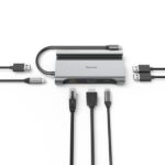 Hama Essential Hub USB 3.2 - Potenza massima 100 W - Cavo USB-C integrato da 15 cm - LAN Ethernet 1 Gbps - HDMI 4K - 3x USB-A - 2x USB-C - Power Delivery - Colore grigio - immagine 3