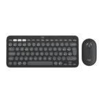 Logitech Pebble 2 Combo Pack Wireless Tastiera + Mouse - RF e Bluetooth - Tasti a forbice silenziosi - Easy Switch fino a 3 dispositivi - Mouse ottico 4000 DPI ambidestro - Batteria fino a 36 mesi - Colore grafite