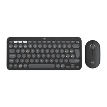 Logitech Pebble 2 Combo Pack Wireless Tastiera + Mouse - RF e Bluetooth - Tasti a forbice silenziosi - Easy Switch fino a 3 dispositivi - Mouse ottico 4000 DPI ambidestro - Batteria fino a 36 mesi - Colore grafite