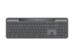 Logitech Signature Slim Solar+ K980 Tastiera wireless spagnola QWERTY - Ricarica solare automatica con tecnologia LightCharge - Doppia connettività Logi Bolt e Bluetooth LE - Tasti silenziosi - Colore grafite