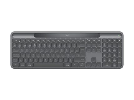 Logitech Signature Slim Solar+ K980 Tastiera wireless spagnola QWERTY - Ricarica solare automatica con tecnologia LightCharge - Doppia connettività Logi Bolt e Bluetooth LE - Tasti silenziosi - Colore grafite