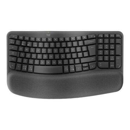 Logitech Wave Keys for Business Tastiera ergonomica wireless - Design ondulato con poggiapolsi imbottito - Connettività Logi Bolt e Bluetooth - Batteria fino a 36 mesi - Colore grafite