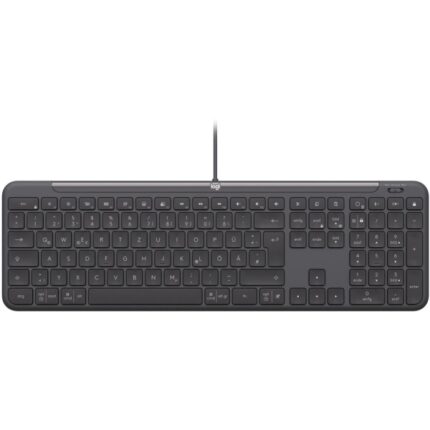 Logitech Signature Slim K620 Tastiera USB - Scorciatoie di produttività con tasto IA e controlli riunione - Design sottile - Colore grafite