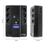 Coolbox Scudo3 SAI 800VA 480W - 6x Schukos - USB - 2x RJ45 - Protezione completa contro picchi di tensione e interruzioni di corrente - Display LCD - immagine 4