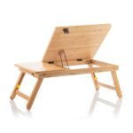 Innovagoods Lapwood Supporto per laptop in bambù - Pieghevole - Inclinazione regolabile - Cassetto - Sottobicchiere - 53