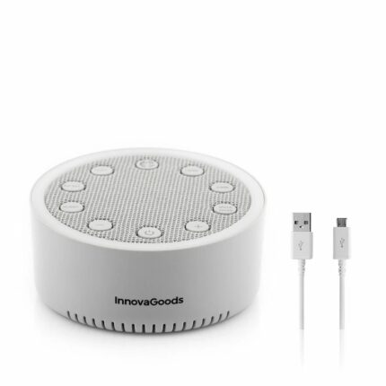 Innovagoods Slewel Macchina del rumore bianco - Autonomia 60 min - Rilassamento con luce e suono - Batteria 400 mAh - Antiscivolo - Spegnimento automatico - 9 x 4