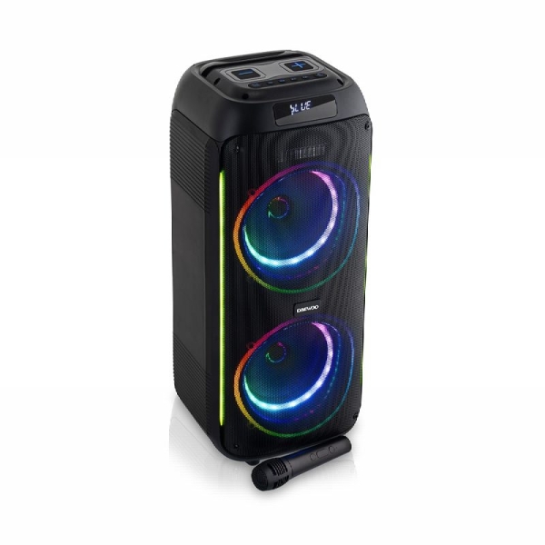 Daewoo Altoparlante Karaoke Wireless - 40W - Bluetooth - Radio FM - Batteria 2000mAh - Microfono incluso - MicroSD - Jack 3 Daewoo Altoparlante Karaoke Wireless - 40W - Bluetooth - Radio FM - Batteria 2000mAh - Microfono incluso - MicroSD - Jack 3