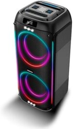 Daewoo Altoparlante Karaoke Wireless - 40W - Bluetooth - Radio FM - Batteria 2000mAh - Microfono incluso - MicroSD - Jack 3,5 mm - USB - Luce LED RGB - Ricaricabile - Colore nero - immagine 4