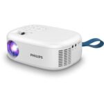 Proiettore LED Philips - HD 720P - Luminosità 100 lumen ANSI - Proiezione fino a 80 pollici - WiFi - Altoparlanti integrati - HDMI - USB - Duplicazione schermo - Colore bianco