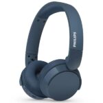 Cuffie supraaurali wireless Philips - Bluetooth 5.3 - Autonomia fino a 55 ore - Microfono integrato - Batteria 600 mAh - Connettore USB-C - Pieghevoli - Portata 10 m - Altoparlante da 32 mm - Colore blu
