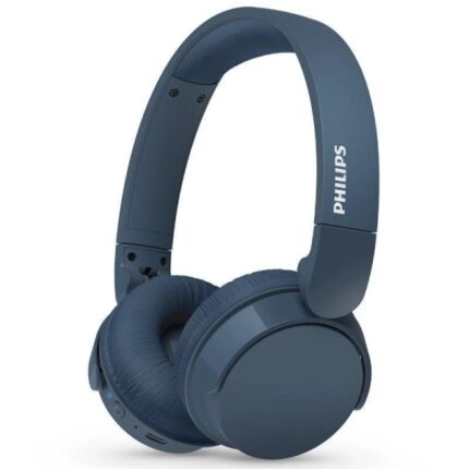 Cuffie supraaurali wireless Philips - Bluetooth 5.3 - Autonomia fino a 55 ore - Microfono integrato - Batteria 600 mAh - Connettore USB-C - Pieghevoli - Portata 10 m - Altoparlante da 32 mm - Colore blu