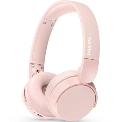 Cuffie supraaurali wireless Philips - Bluetooth 5.3 - Autonomia fino a 55 ore - Microfono integrato - Batteria 600 mAh - Connettore USB-C - Pieghevoli - Portata 10 m - Altoparlante da 32 mm - Colore rosa
