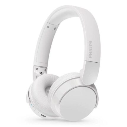 Cuffie supraaurali wireless Philips - Bluetooth 5.3 - Autonomia fino a 55 ore - Microfono integrato - Batteria 600 mAh - Connettore USB-C - Pieghevoli - Portata 10 m - Altoparlante da 32 mm - Colore bianco