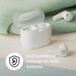Philips Auricolari intraurali wireless - Bluetooth 5.3 - Autonomia fino a 28 ore - TWS - IPX4 - Portata 10 m - Connettore USB-C - Colore bianco - immagine 2