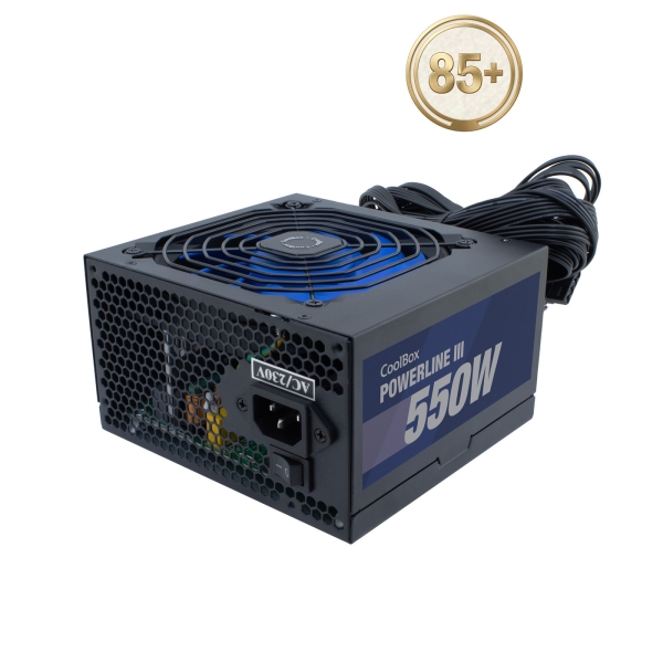 Coolbox PowerLine III 650W Alimentatore 550W ATX 12V - PFC attivo - Ventola da 120 mm