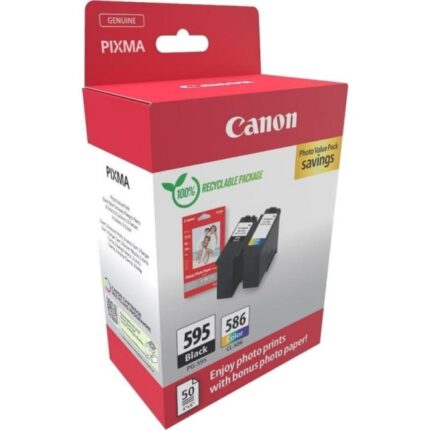 Canon PG-595/CL-586 Multipack da 2 cartucce d'inchiostro originali + 50 fogli di carta fotografica - 7171C004