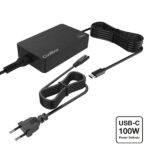Coolbox NB100 Caricabatterie da muro GaN 100W - USB‑C - PD3.0 per ricarica rapida intelligente - Selezione automatica della tensione - Colore nero - immagine 2
