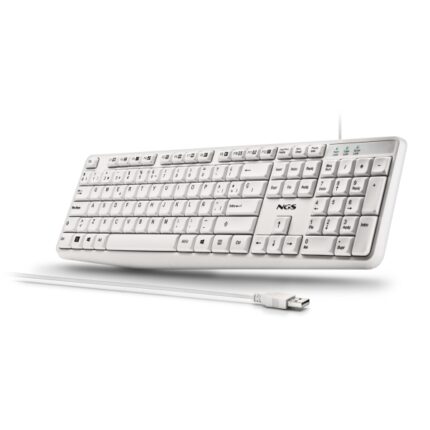 Tastiera USB NGS Heritage - 12 tasti multimediali - Connessione USB-A - Regolazione dell'inclinazione - Colore bianco