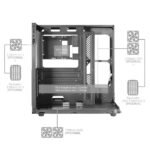 Mars Gaming MC-INFINIOLITE Case Tower ATX - Struttura a doppia camera - Vetro temperato curvo e superiore - USB-C - USB 3.0 - USB 2.0 - Audio HD - 355x293x350 mm - Colore nero - immagine 4